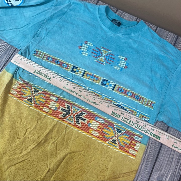 Vintage 90s Native-Indian Beaded Tie-Dyed T-Shirt Large 100% Cotton - Picture 4 of 14